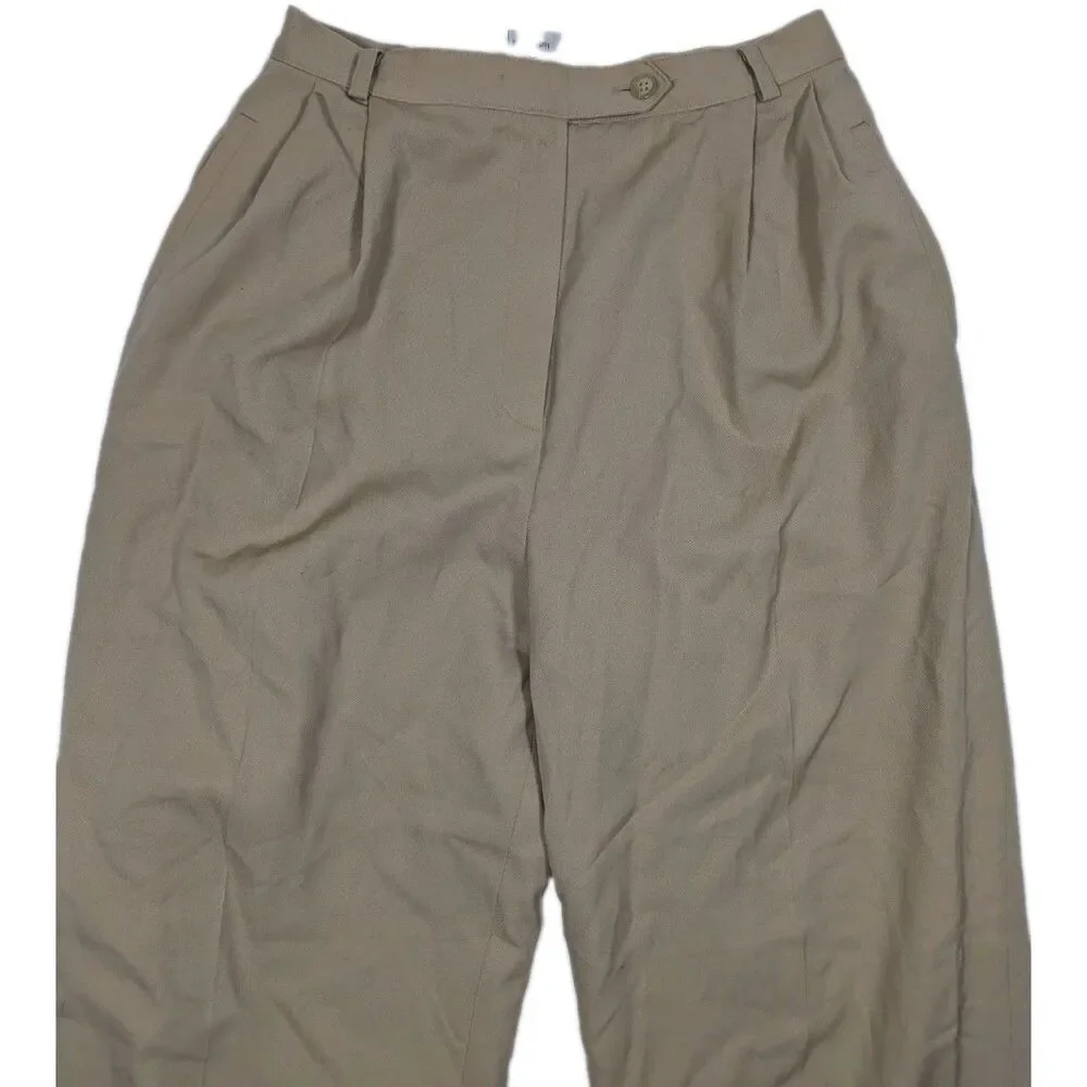 New Austin Reed London New York Tan Lined Dres Pant Vintage 100% Wool Women’s 10